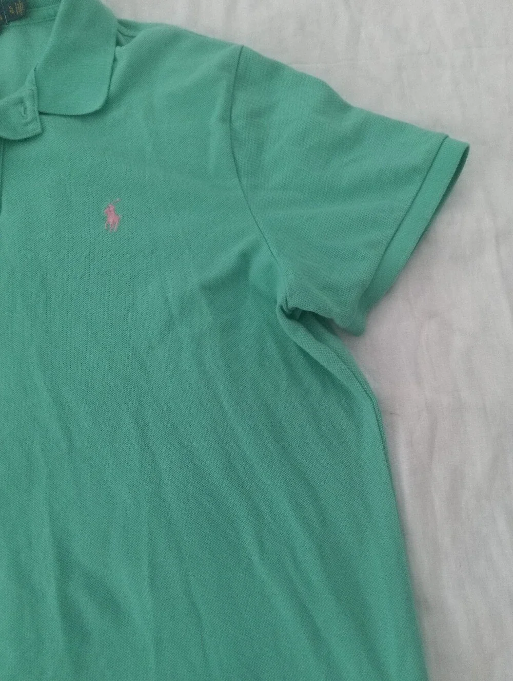 Polo Ralph Lauren Men's Polo Shirt in Mint Green with Pink Pony